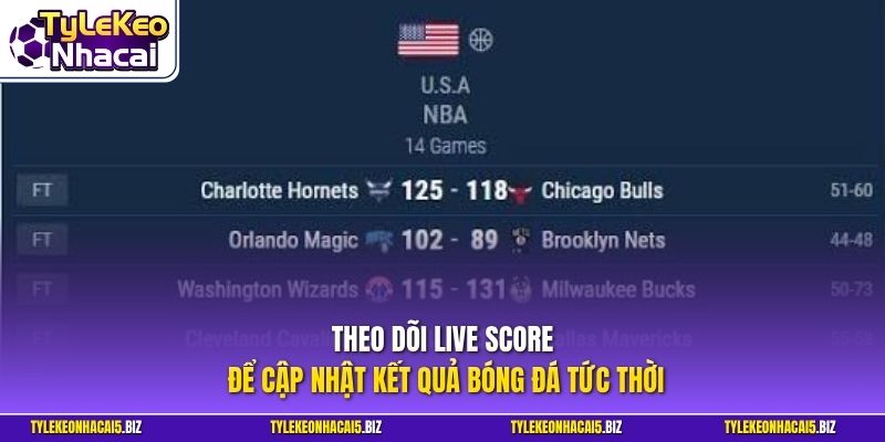 Theo dõi live score để cập nhật kết quả bóng đá tức thời